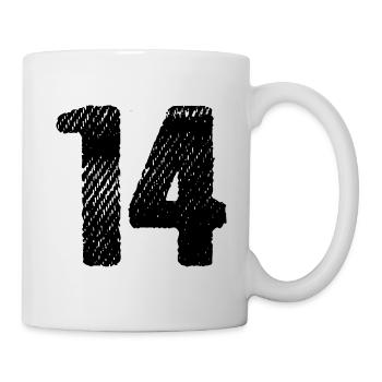 14 Zahl Trikot - Tasse - Weiß - Rechts