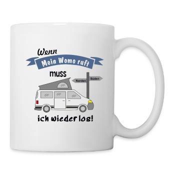 womo ruft campingbus - Tasse - Weiß - Rechts
