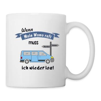 womo ruft campingbus - Tasse - Weiß - Rechts