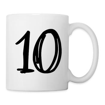 10 ANS. 10e ANNIVERSAIRE. ANNIVERSAIRE 10 ANS. 10 - Mug blanc - blanc - Droite