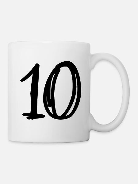 10 JAHRE. 10-JÄHRIGES JUBILÄUM. GEBURTSTAG 10 JAHRE. 10 - Tasse - Weiß