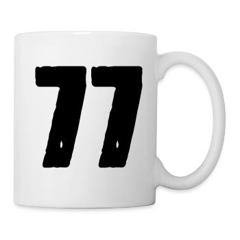 77 Zahl Trikot - Tasse - Weiß - Rechts