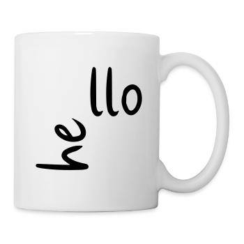 « He llo » Hello Chemises et accessoires | Minimaliste - Mug blanc - blanc - Droite
