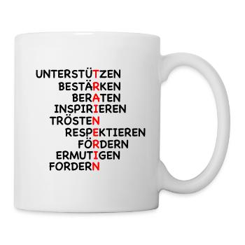 Beste Trainerin - unterstützt und inspiriert - Tasse - Weiß - Rechts