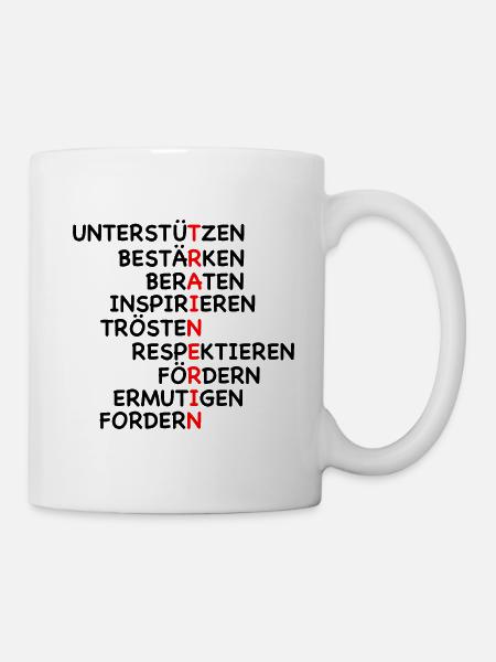 Beste Trainerin - unterstützt und inspiriert - Tasse - Weiß