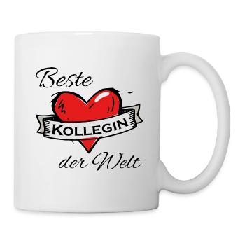 Herz Design beste Kollegin der Welt - Tasse - Weiß - Rechts