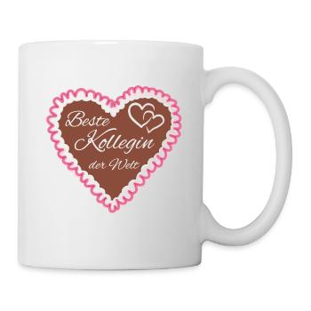 Lebkuchenherz rose beste Kollegin der Welt - Tasse - Weiß - Rechts