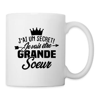 J'ai un secret je vais être grande sœur - Mug blanc - blanc - Droite