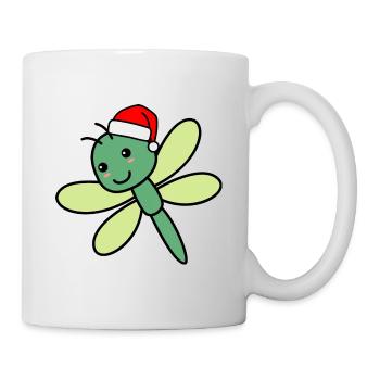 Drachenfliege Weihnachten libelle Xmas - Tasse - Weiß - Rechts