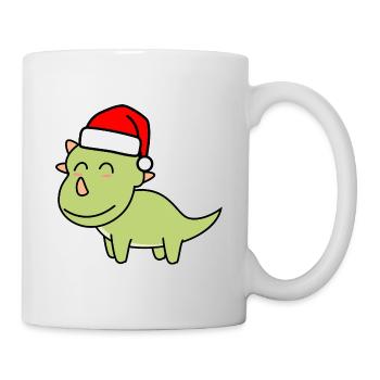 Dinosaure tricératops Noël Noël - Mug blanc - blanc - Droite