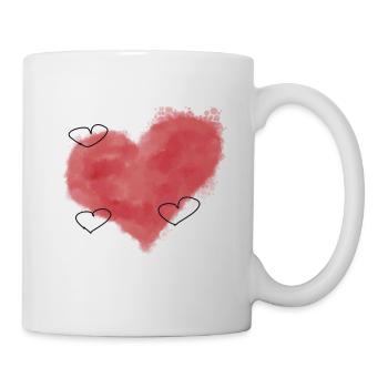 Cœur rouge Cœurs rouges Couples rouges - Mug blanc - blanc - Droite