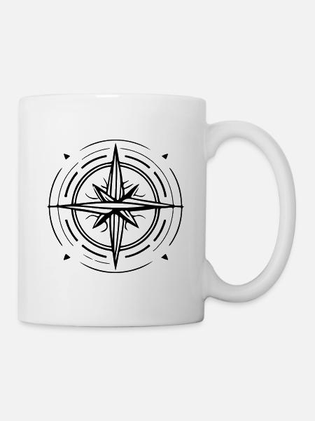 Kompass Symbol Travel - Tasse - Weiß