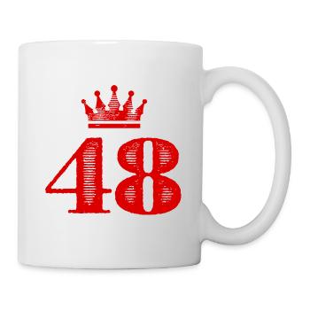 48 Zahl Krone - Tasse - Weiß - Rechts