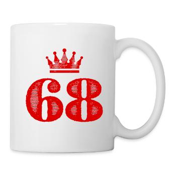 68 Zahl Krone - Tasse - Weiß - Rechts