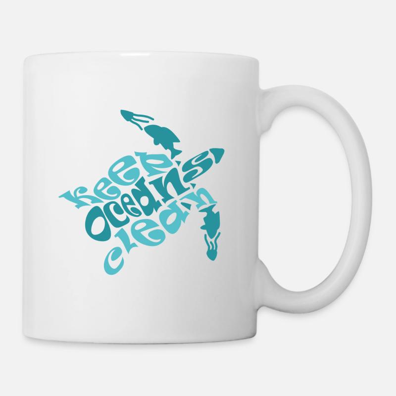 plongée sous marine Gardez les océans propres - Mug blanc - blanc