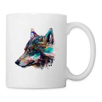 Wolf Wölfe Tiere Geschenk Kunst Tiermotiv - Tasse - Weiß - Rechts