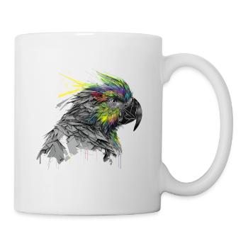 Papagei Vogel Tiere Geschenk Kunst Tiermotiv - Tasse - Weiß - Rechts