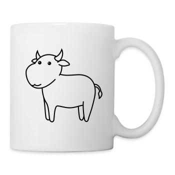 Stier Comic Tier - Tasse - Weiß - Rechts