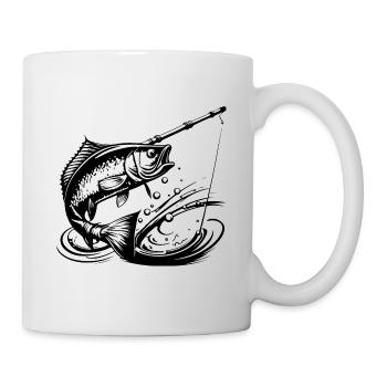 Fischen Fisch Angeln Symbol - Tasse - Weiß - Rechts