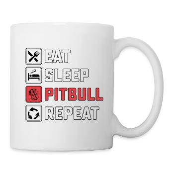 Manger pitbull de sommeil répéter - Mug blanc - blanc - Droite