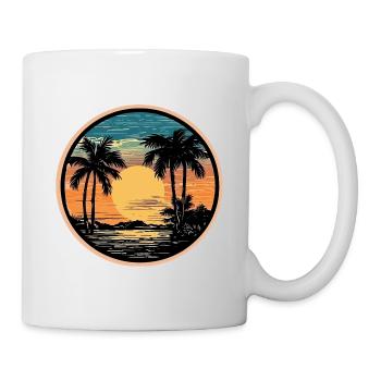 Retro Sunset Palm Ocean - Mug - white - Right