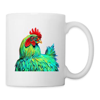 Pop Art Chicken Farm Animals Colorful Nature - Mug - white - Right
