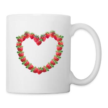 Erdbeerherz - Tasse - Weiß - Rechts