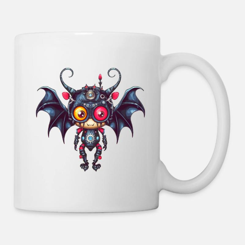 Drôle de robot vampire - Mug blanc - blanc