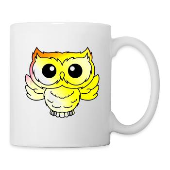 Eule Comic Tier - Tasse - Weiß - Rechts