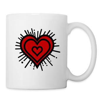Herz Symbol Design - Tasse - Weiß - Rechts