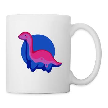 hugadino bi dino, cute dinosaur - Mug - white - Right