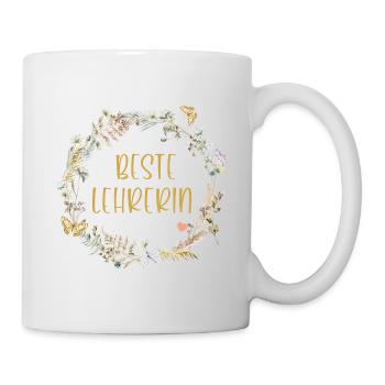 Beste Lehrerin! personalisierbar - Tasse - Weiß - Rechts