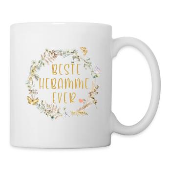 BESTE HEBAMME EVER ! Blumen Boho personalisierbar - Tasse - Weiß - Rechts