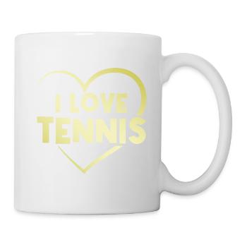 Ich liebe Tennis Herz - Tasse - Weiß - Rechts