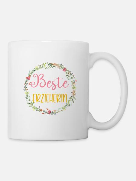 Beste Erzieherin! personalisierbar - Tasse - Weiß