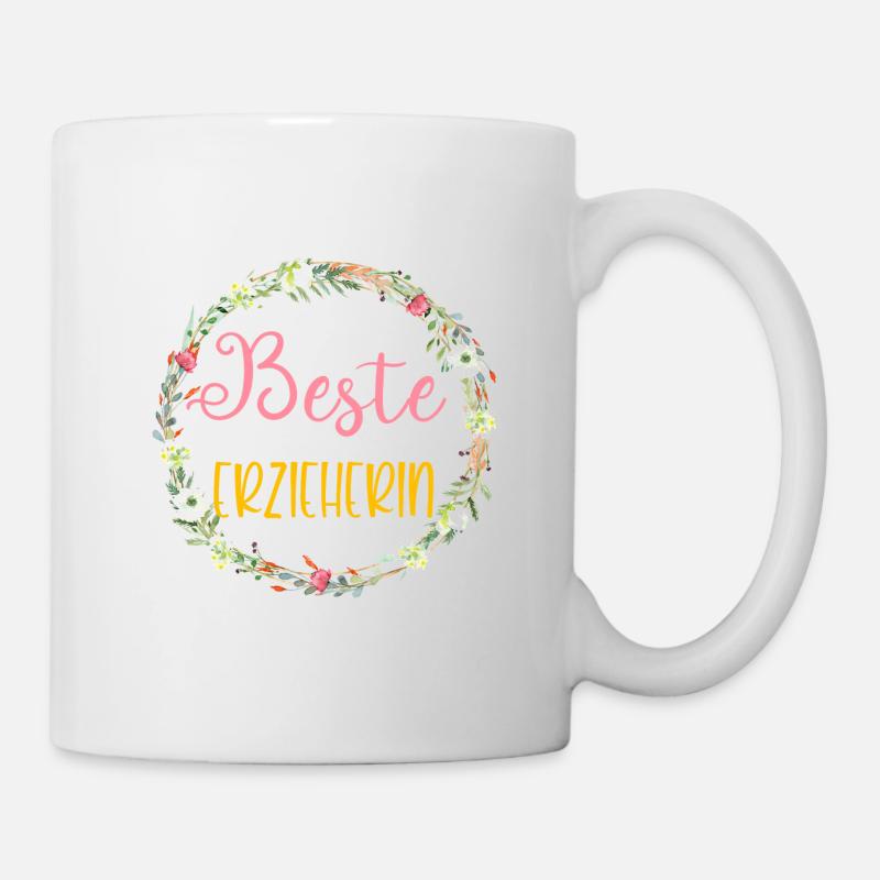 Beste Erzieherin! personalisierbar - Tasse - Weiß