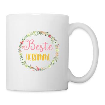 BESTE HEBAMME EVER ! Feldblumen personalisierbar - Tasse - Weiß - Rechts