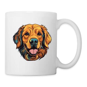 Portrait de chien Golden Retriever - Mug blanc - blanc - Droite