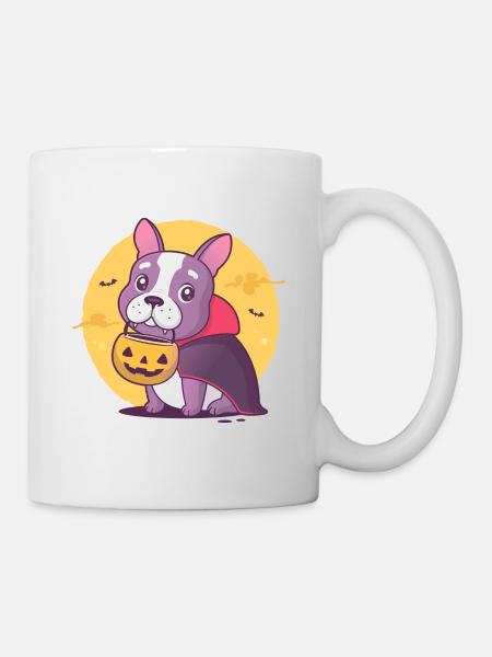 Frenchie Halloween Vampire - Mug - white