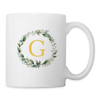 G Monogram, Eucalyptus Wreath - Mug - white - Right