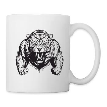 Tiger Bodybuilding Muskeln - Tasse - Weiß - Rechts