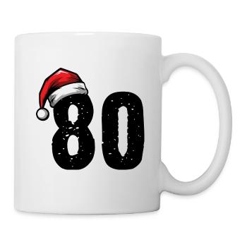 80 Zahl Weihnachten - Tasse - Weiß - Rechts