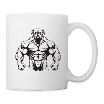 Dog Muscles Bodybuilding - Mug - white - Right