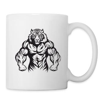 Tiger Gym Bodybuilding Muskeln - Tasse - Weiß - Rechts