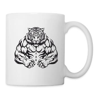 Tiger Bodybuilding Muscles Workout Gym - Mug - white - Right