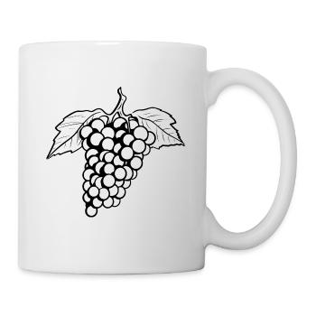 Weintrauben Symbol - Tasse - Weiß - Rechts