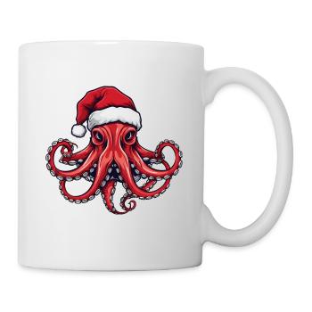 Oktopus Krake Weihnachten Portät - Tasse - Weiß - Rechts