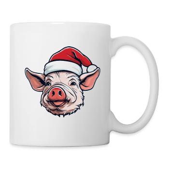 Pig Head Sow Christmas Portrait - Mug - white - Right
