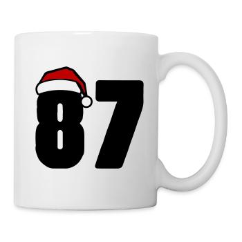 87 Zahl Weihnachten - Tasse - Weiß - Rechts