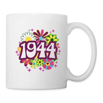 Retro Groovy Jahr 1944 Frau 80 Jahre Jubiläum - Tasse - Weiß - Rechts